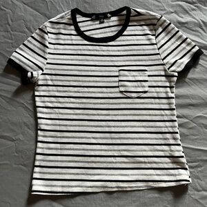 Black and White Cropped T-Shirt